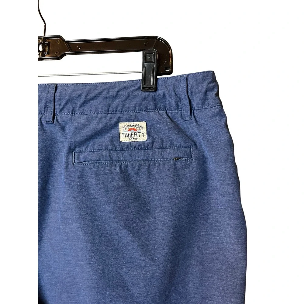 Faherty All Day Shorts Mens 38 Blue Performance Casual 9 Inch Inseam